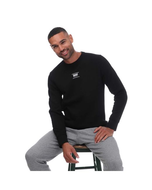 DKNY Black Printed Logo Crewneck Sweatshirt for men