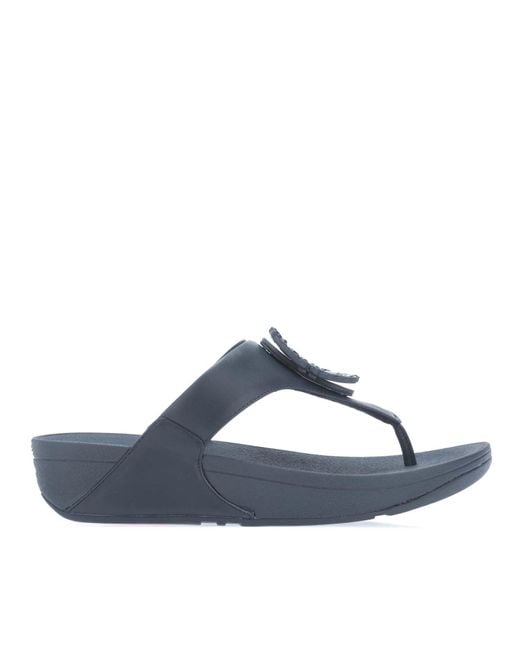 Fitflop Blue Lulu Crystal-circlet Toe-post Sandals