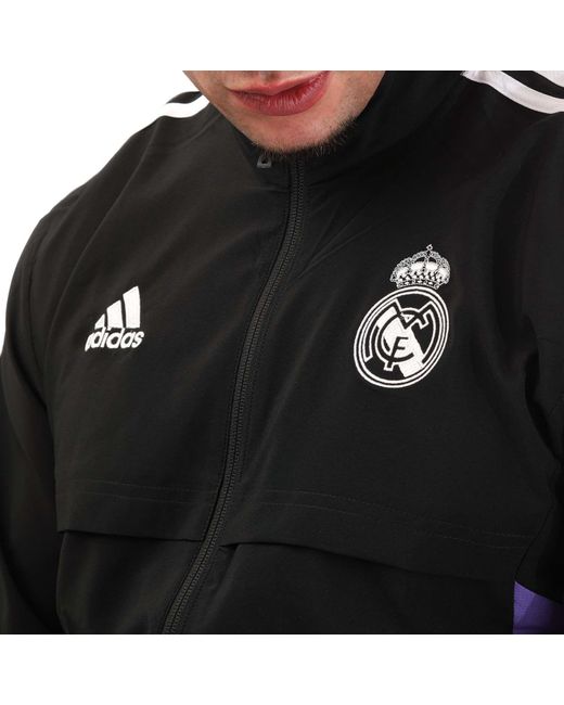 Adidas Black Real Madrid 2022/23 Condivo Tracksuit Jacket for men