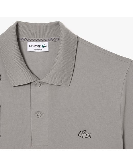 Lacoste Gray Signiature 3d Movement Polo Shirt for men