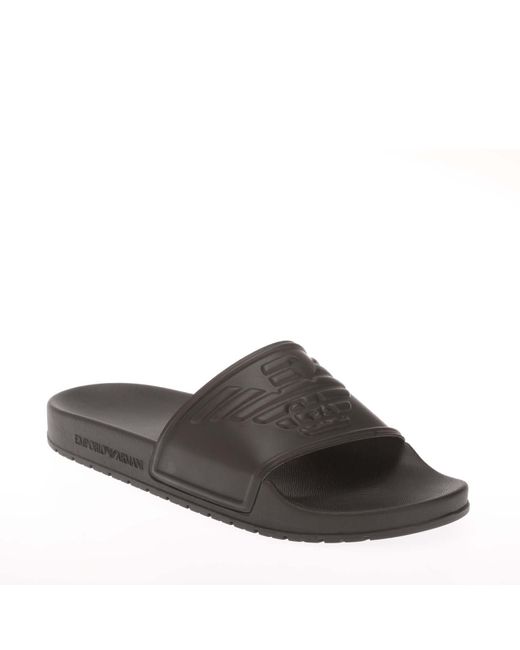 Armani Black Eagle Logo Sliders for men