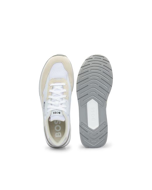 Boss White Kurt Running Trainers Size 5 for men