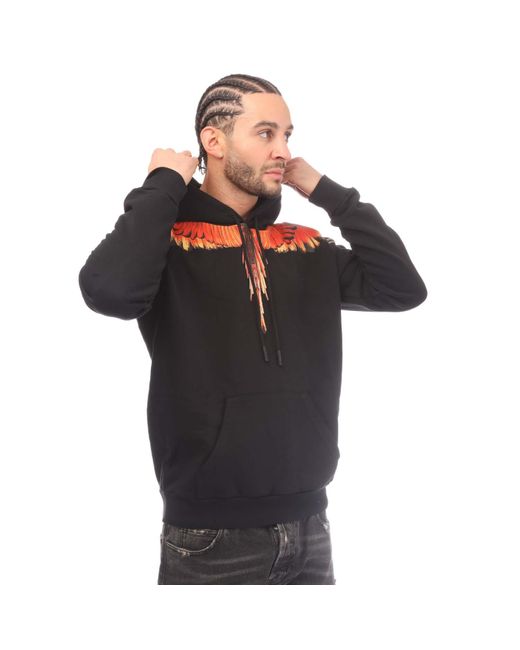 Marcelo Burlon Black Icon Wings Regular Hoodie for men