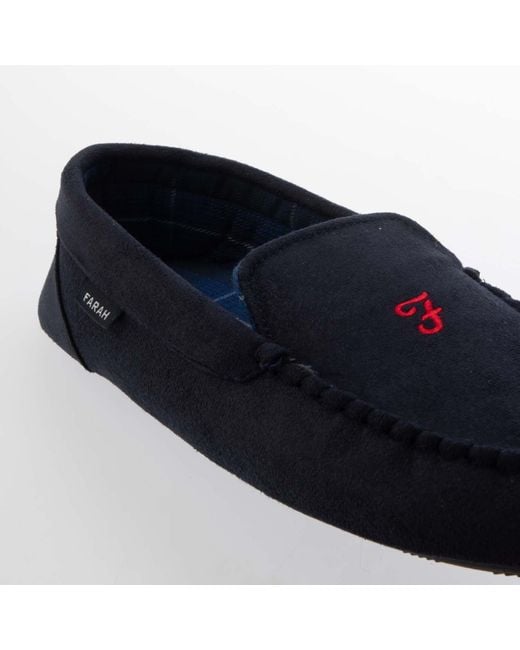 Farah Blue Nicken Moccasin Slippers for men