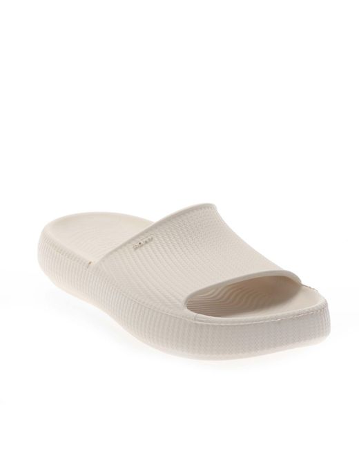 Zaxy White Leveza Slide Sandals