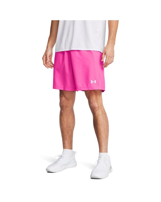 Under Armour Pink Woven Halfback Emboss Training Shorts for men