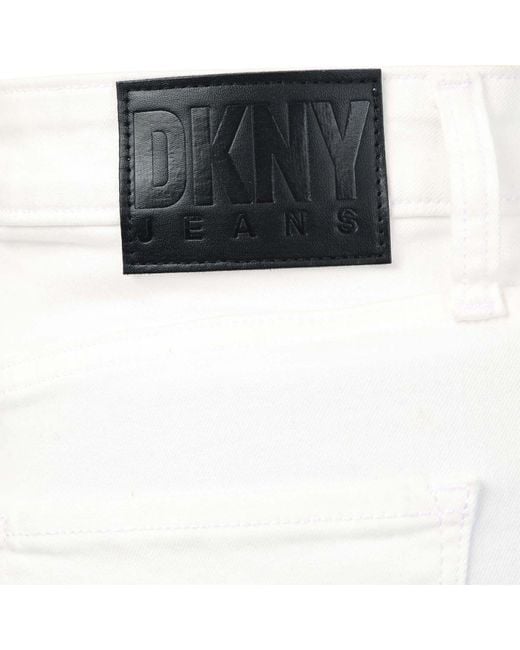 DKNY White High Rise Cut Off Shorts
