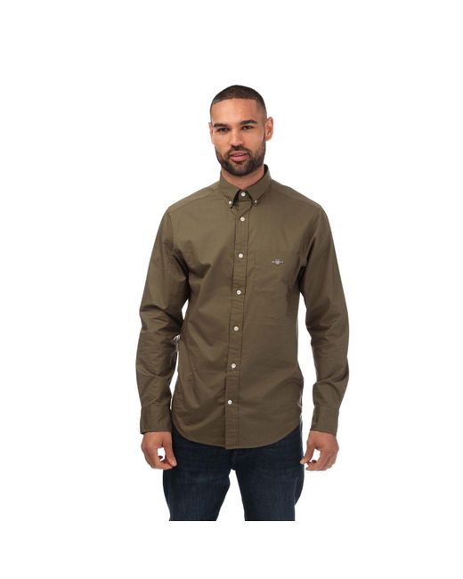 Gant Brown Regular Fit Classic Poplin Shirt for men