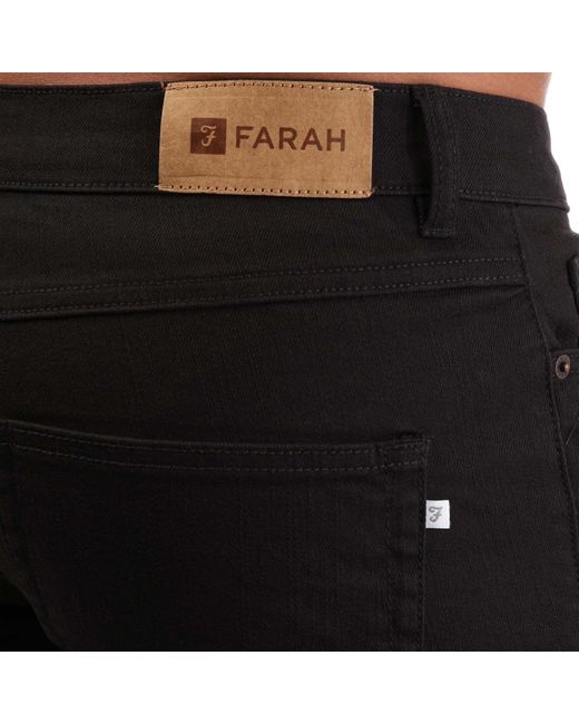 Farah Black Lawson Regular Fit Stretch Jeans for men