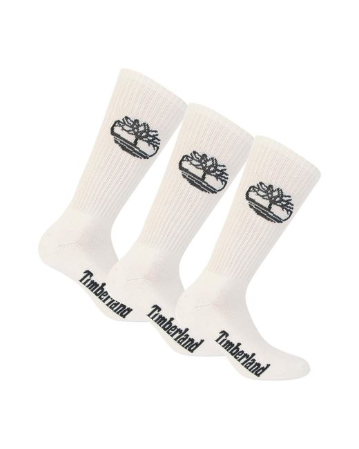 Timberland White Logo Sport 3 Pack Socks for men