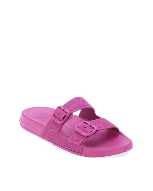 Fitflop Purple Iqushion Two-bar Buckle Slide Sandals