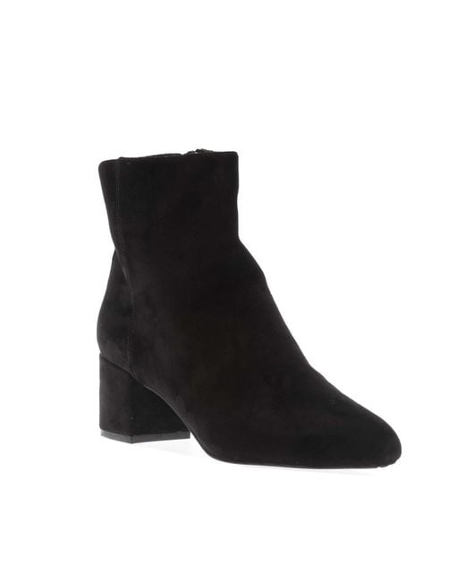 Dune Black Prisha Block-Heel Ankle Boots
