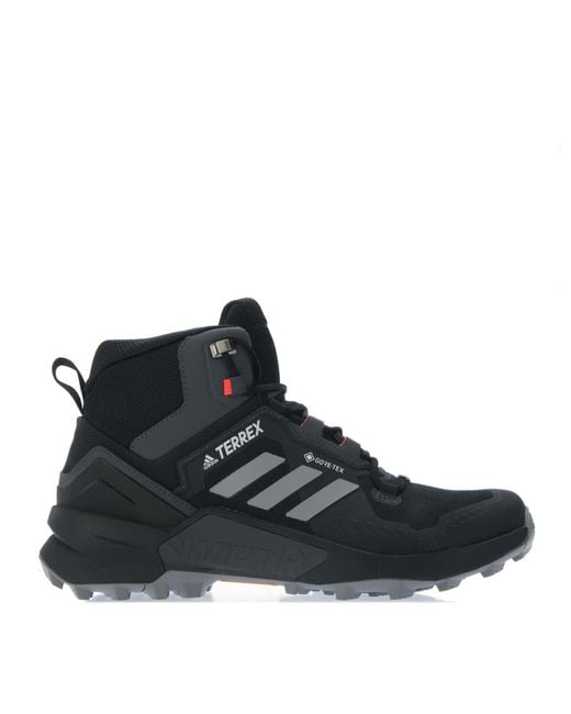 Adidas Black Terrex Swift R3 Mid Gore-tex Hiking Shoes for men