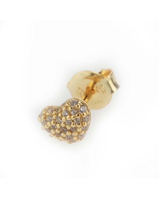 Michael Kors Metallic Plated Pave Heart Stud Earrings