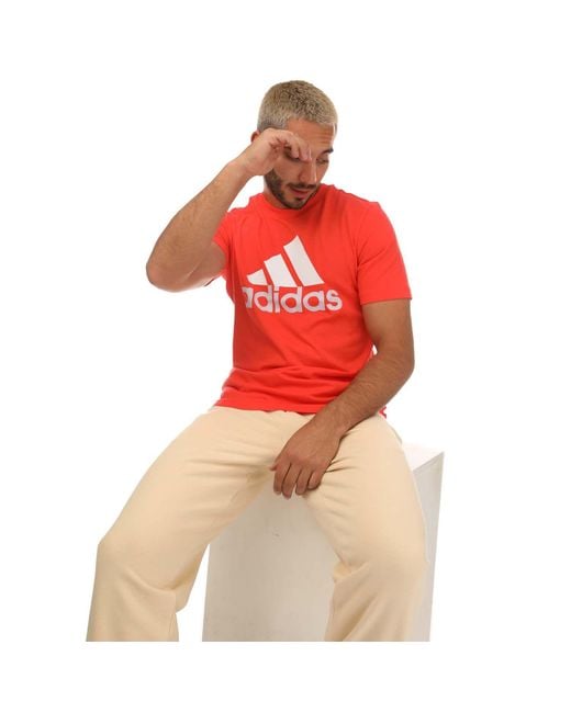 Adidas Red Big Logo T-shirt for men