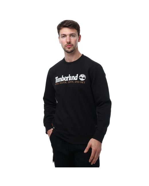 Timberland Black Regular Fit Crew Sweatshirt for men