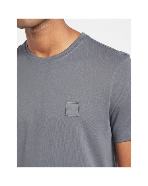 BOSS by HUGO BOSS Tales Plain T-shirt in Grey for Men | Lyst UK