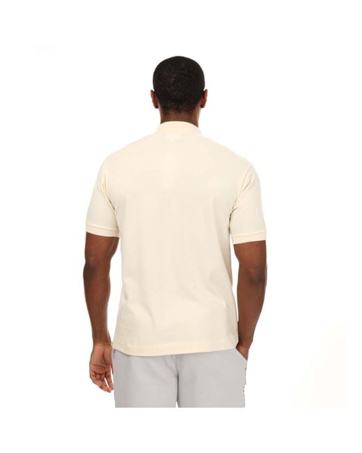 Lacoste Natural Short Sleeved Ribbed Collar Polo Shirt for men