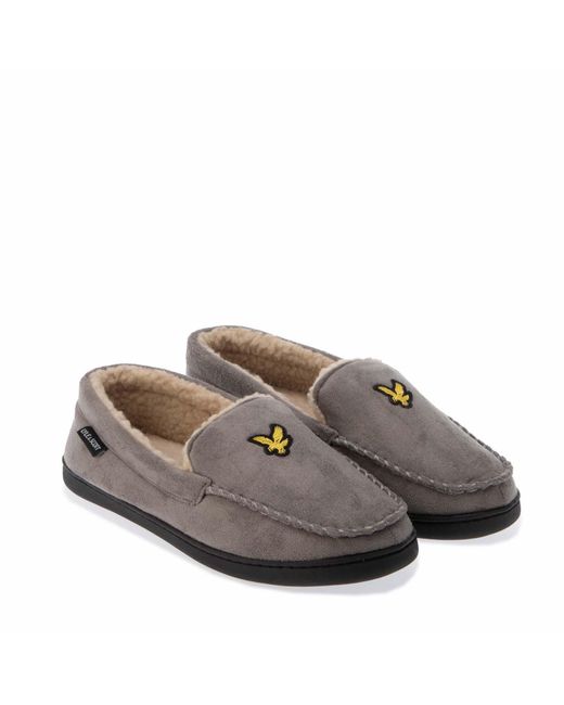 Lyle & Scott Gray Aspen Slippers for men
