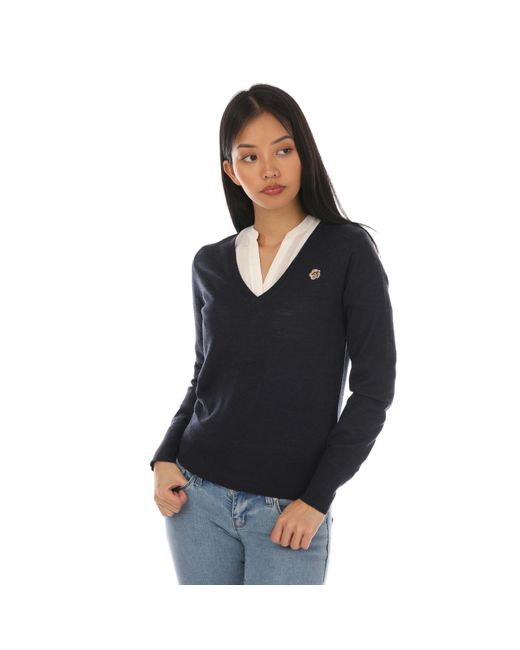 Ted Baker Black Womenss Abiygal Merino Wool V Neck Sweater