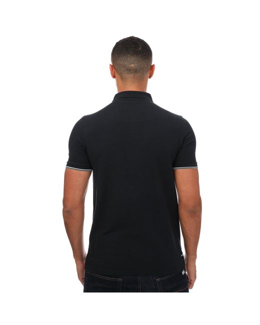 Weekend Offender Black Teresina Check Trim Polo Shirt for men
