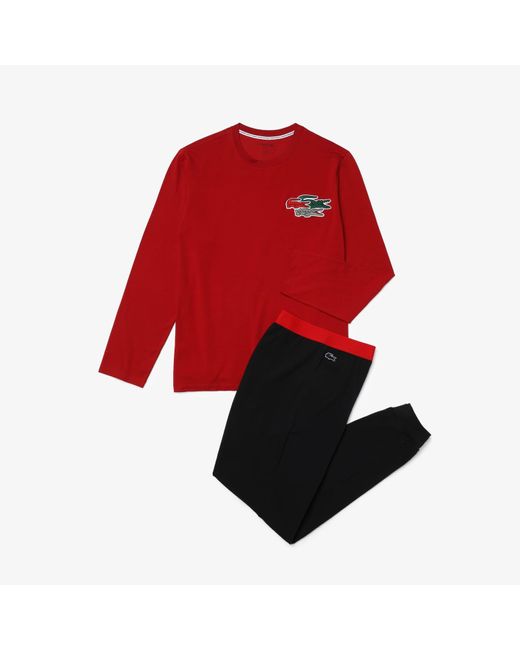 Lacoste Loungewear Pyjama Set in Red for Men Lyst UK