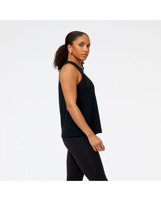 New Balance Black Achiever Tank With Dri-release In Poly Knit