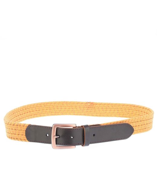 Ted Baker Yellow Galan Leather Woven Belt for men