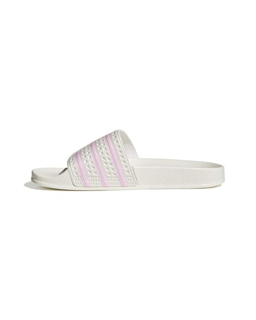 Adidas Originals White Adilette Slide Sandals