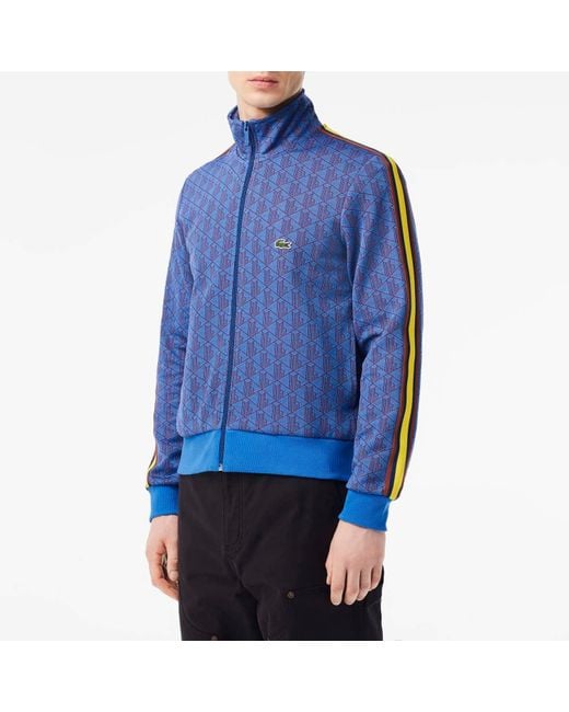 Lacoste Blue Paris Zip-up Jacquard Track Jacket for men