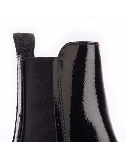 Rocket Dog Black Iggie Patent Chelsea Boots