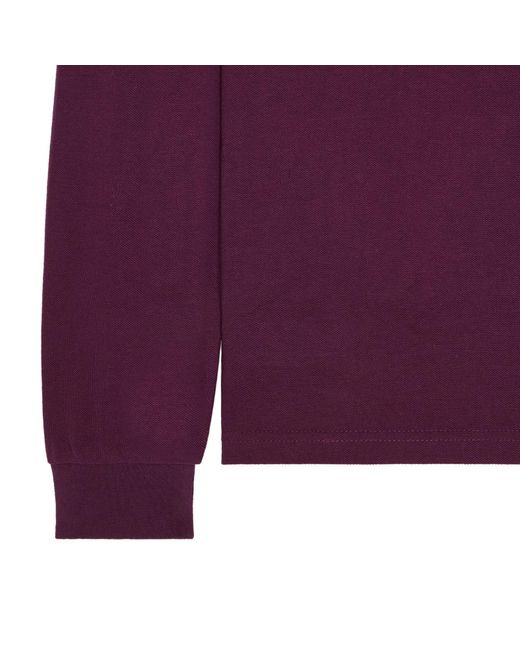 Weekend Offender Purple Dice Badge Long Sleeve Polo Shirt for men