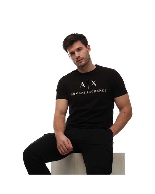 Armani Black Large Logo T-shirt for men