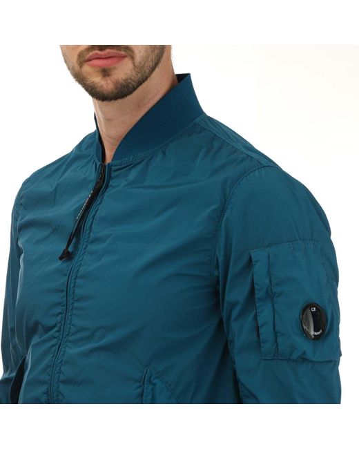 C P Company Blue Nycra-r Bomber Jacket for men