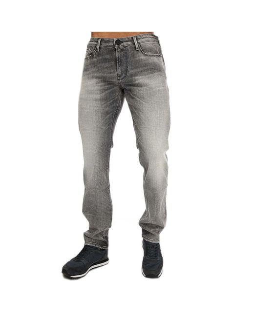 Armani J06 Slim Fit Jeans in Grey for Men Lyst UK