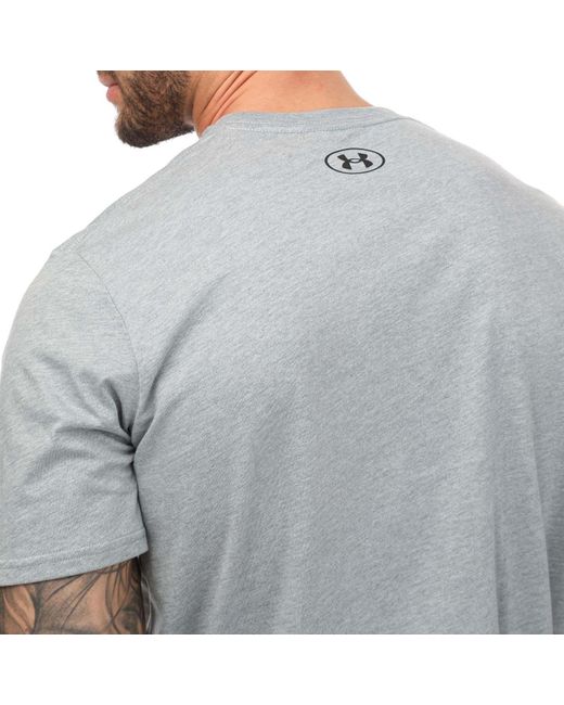 Under Armour Gray Sportsstyle Left Chest Short Sleeve T-shirt for men