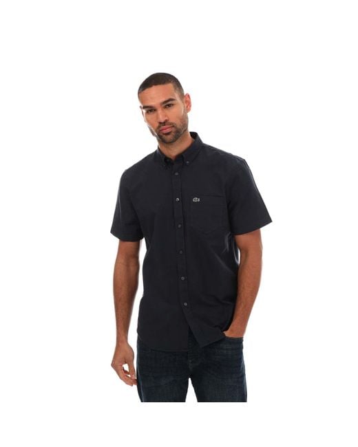 Lacoste Black Regular Fit Cotton Shirt for men