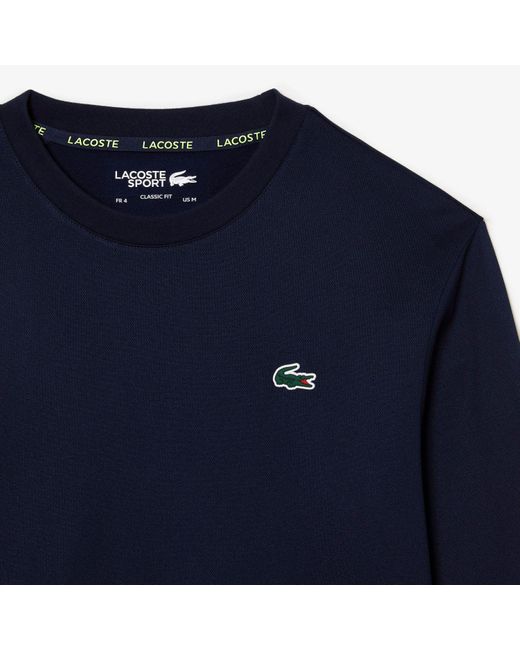 Lacoste Blue Tennis Classic Fit Logo Stripe Sweatshirt for men