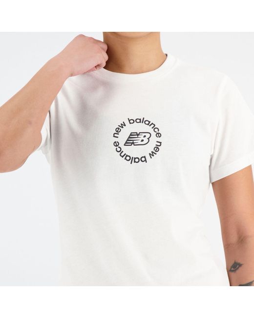 New Balance White Sport Athletic Fit Circular T-shirt