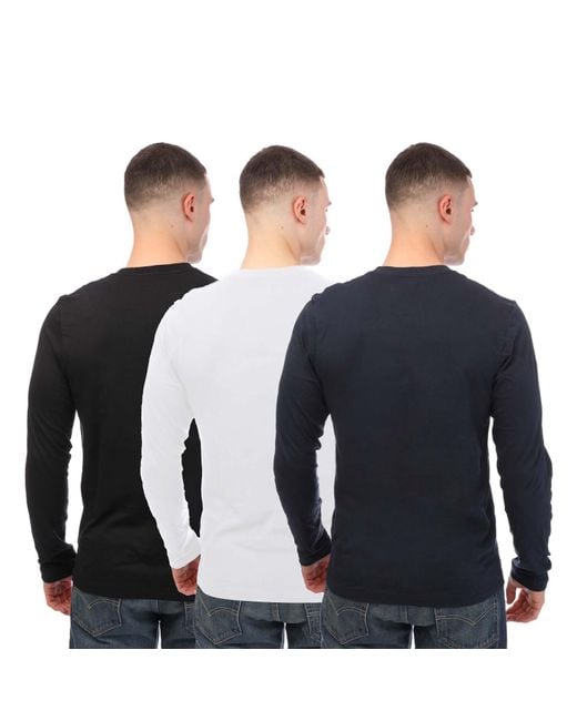 DKNY Blue Long Sleeve 3 Pack T-Shirt for men