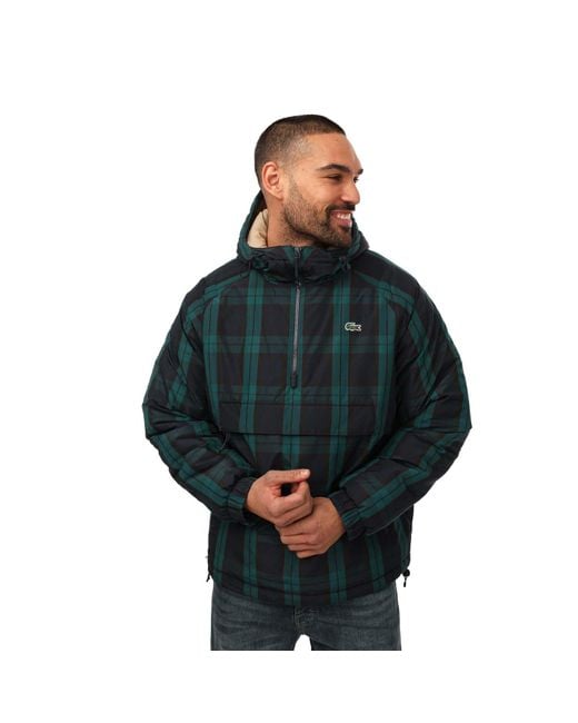 Lacoste Green Checkered Windbreaker Jacket for men