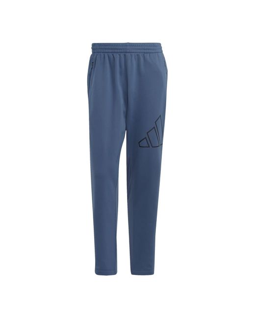 Adidas Blue Train Icons 3-Bar Training Pants for men