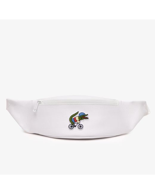 Lacoste White Accessories Netflix Croc Print Waist Bag for men