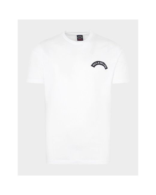 Paul & Shark White Arch Printed Logo Organic Cotton T-shirt for men