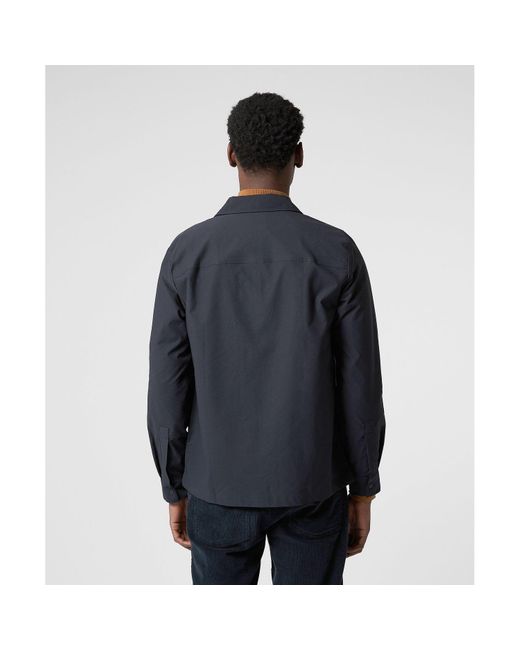 Farah Blue Stennark Long Sleeve Zipped Shirt for men