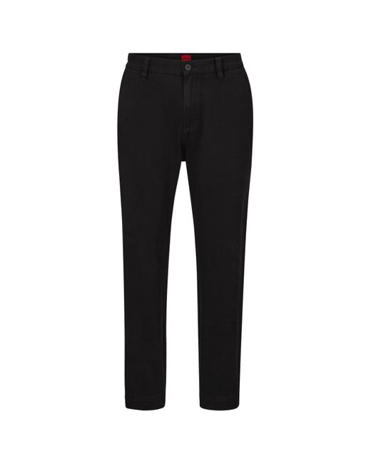 HUGO Black Tapered Fit Chinos for men