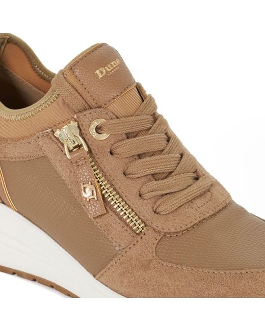 Dune Brown Eilisia Wedge Trainers