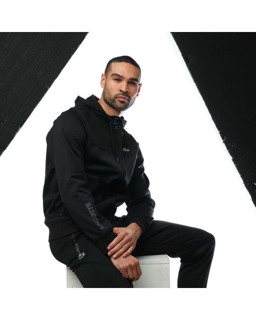 Lacoste Zip Through Hoodie in Black for Men Lyst UK