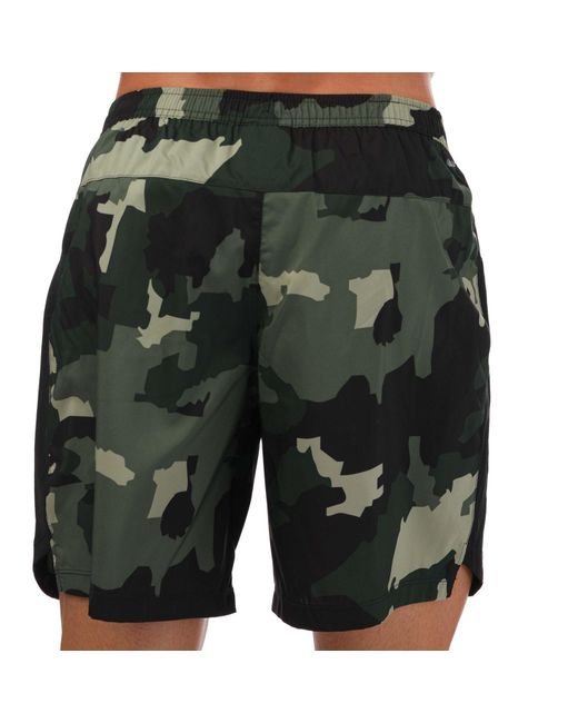 New Balance Green Printed Accelerate 7 Inch Shorts for men