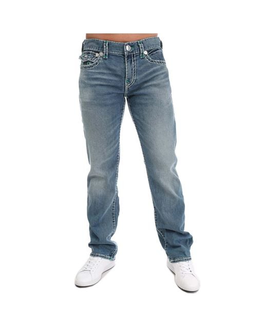 True Religion Blue Ricky Dbl Raised Super T Flap Jeans for men